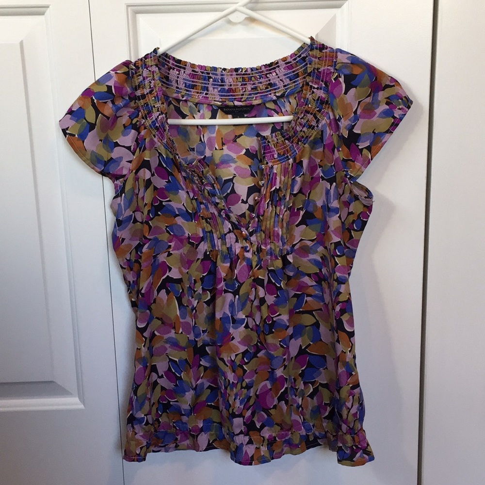 Banana Republic floral blouse